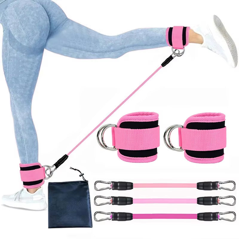 Resistance Band Set Workout Exercise Equipments Ankle Straps Fitness Yoga Elastic Fitness Bands for Home Gym Man and Woman Sport
