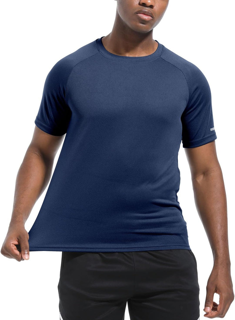 1, 3, 5 or 7 Pack Men'S Workout Running Shirts, Dry Fit Moisture Wicking T-Shirt, Gym Athletic Short Sleeve Tee Shirts