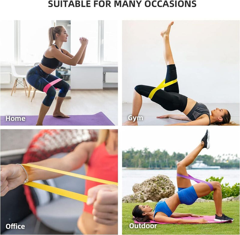 Resistance Loop Exercise Bands, Resistance Bands Exercise Bands for Home Fitness, Stretching, Strength Training, Physical Therapy,Elastic Workout Bands for Women Men Kids, Set of 5