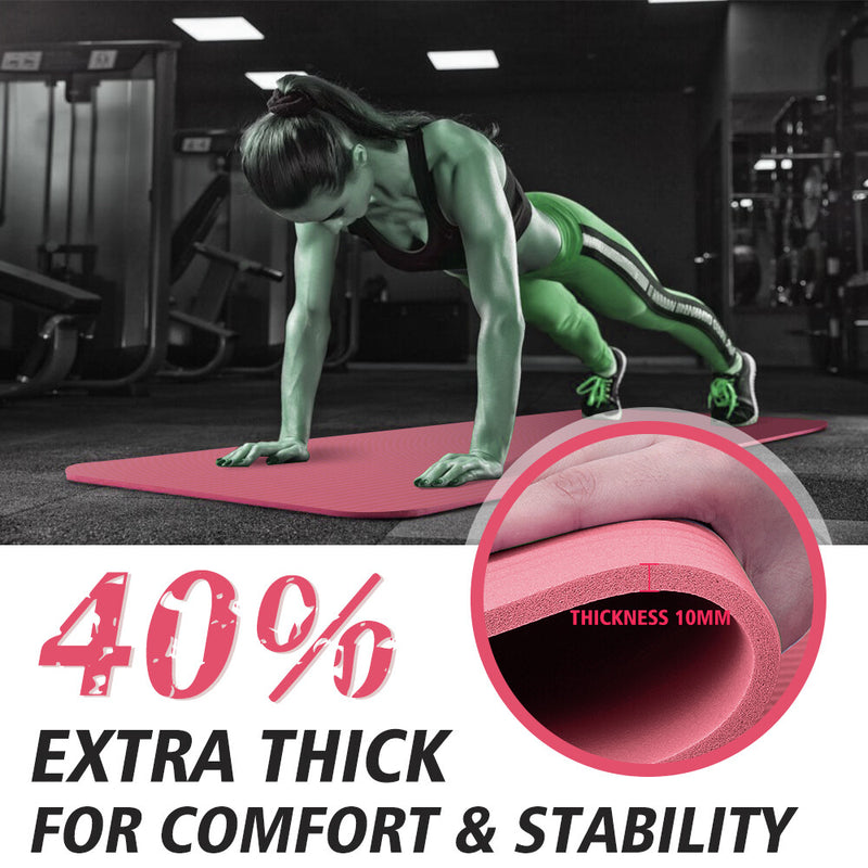 Thick Gym Exercise Mat Yoga Mat Pilates Workout Pad Non Slip Home Class Fitness