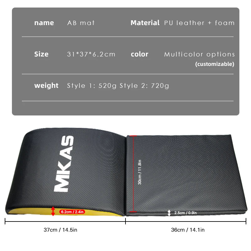 AB Exercise Mat with Tailbone Protector Sit up Pad Abdominal Core Trainer Mat Full Range of Motion Ab Workouts Fitness Equipment
