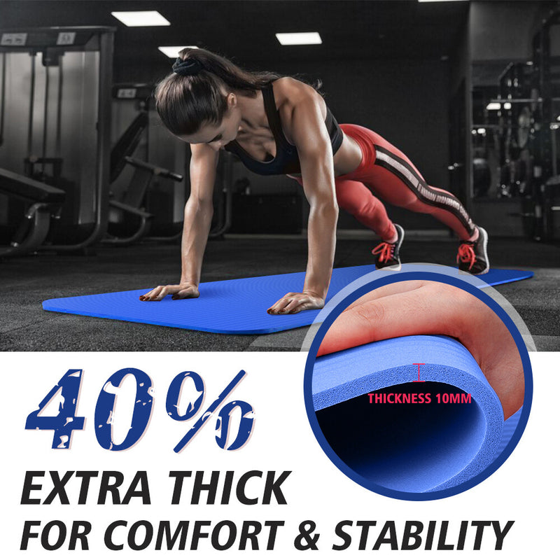 Thick Gym Exercise Mat Yoga Mat Pilates Workout Pad Non Slip Home Class Fitness