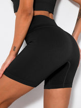 Yoga Shorts Ribbed Seamless Workout High Waist Athletic Leggings Suitable for Yoga Fitness, Workout Shorts Yoga Seamless Ribbed High Waisted Spandex Booty Biker Shorts
