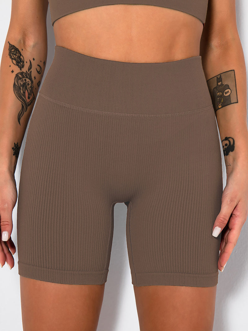 Yoga Shorts Ribbed Seamless Workout High Waist Athletic Leggings Suitable for Yoga Fitness, Workout Shorts Yoga Seamless Ribbed High Waisted Spandex Booty Biker Shorts