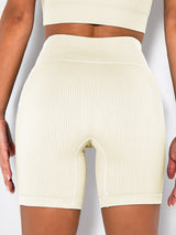 Yoga Shorts Ribbed Seamless Workout High Waist Athletic Leggings Suitable for Yoga Fitness, Workout Shorts Yoga Seamless Ribbed High Waisted Spandex Booty Biker Shorts