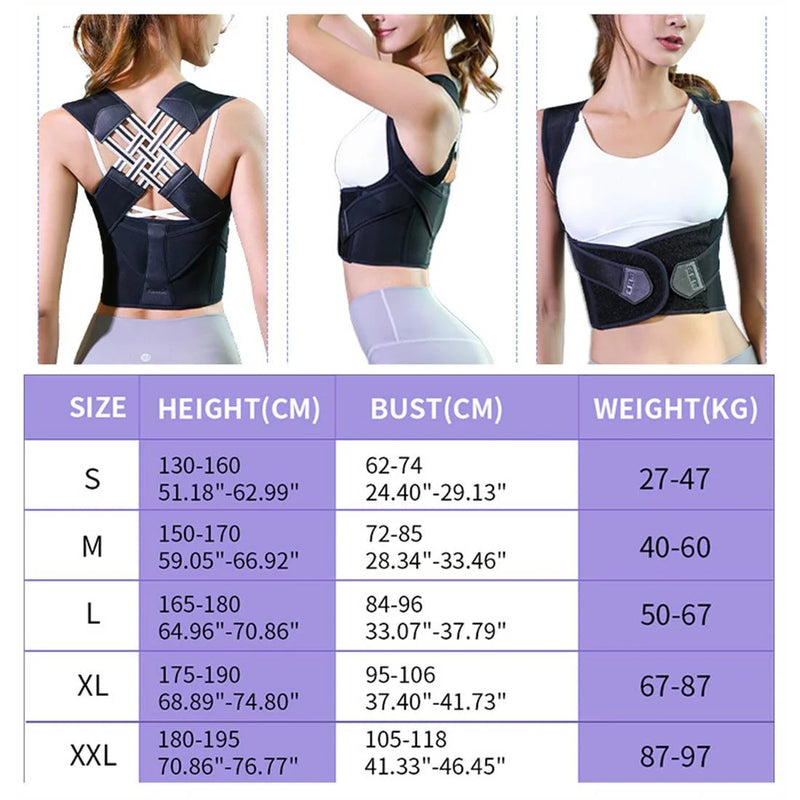 Back Brace Posture Corrector for Men and Women, Adjustable Posture Back Brace for Upper and Lower Back Pain Relief, Muscle Memory Support Straightener