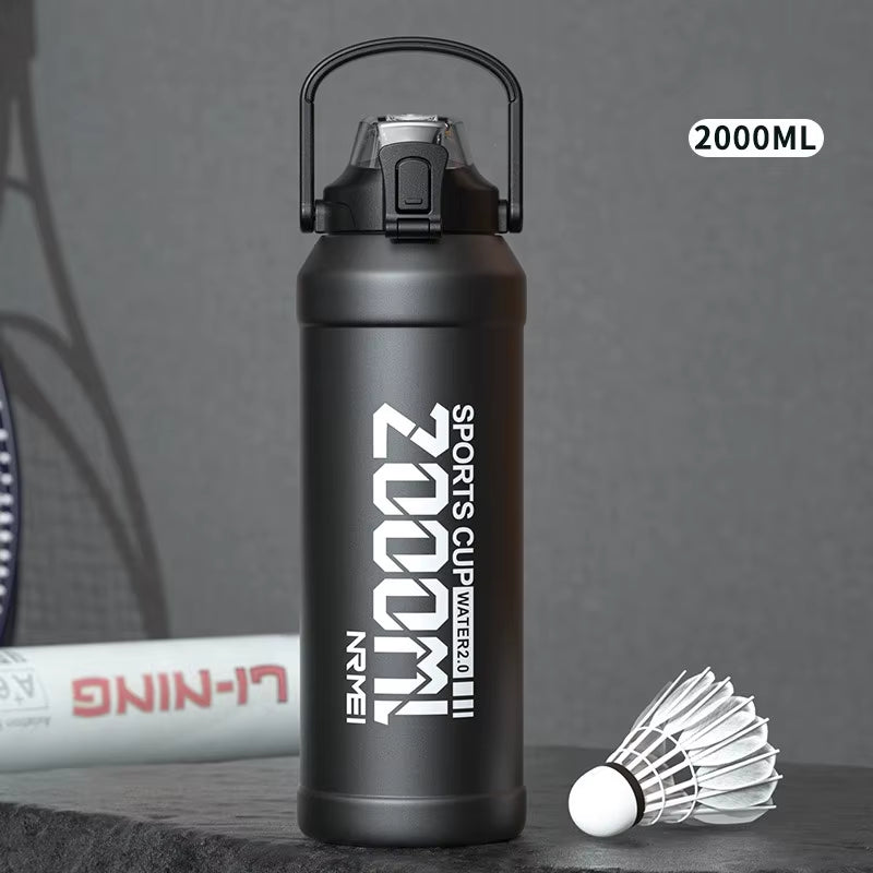 2L Thermal Water Bottle Insulated Mug Vacuum Tea Water Bottle Stainless Steel Coffee Bottle Portable Fitness Water Bottle