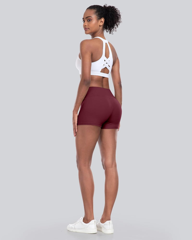 High Waisted Spandex Biker Shorts, Workout Booty Soft Yoga Shorts for Women