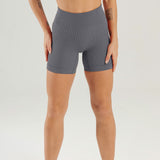 Yoga Shorts Ribbed Seamless Workout High Waist Athletic Leggings Suitable for Yoga Fitness, Workout Shorts Yoga Seamless Ribbed High Waisted Spandex Booty Biker Shorts
