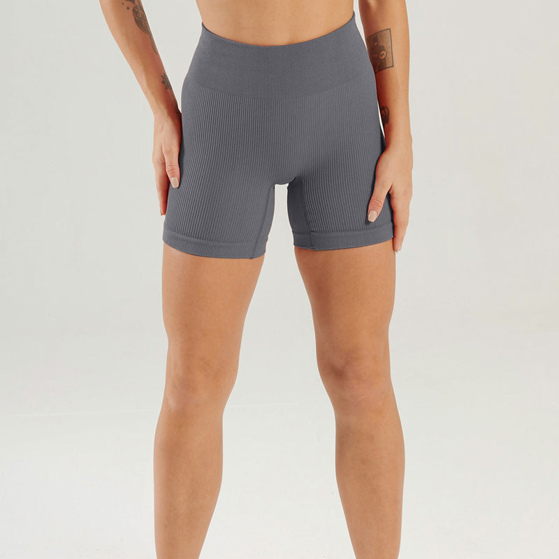 Yoga Shorts Ribbed Seamless Workout High Waist Athletic Leggings Suitable for Yoga Fitness, Workout Shorts Yoga Seamless Ribbed High Waisted Spandex Booty Biker Shorts
