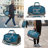 Sports Gym Bag， Travel Duffel Bag with Dry Wet Pocket and Shoe Compartmentfor Women and Men，40L/55L Fitness Waterproof Weekender Bag for Swim Sports Travel Working Out (Blue Gray, 40L)