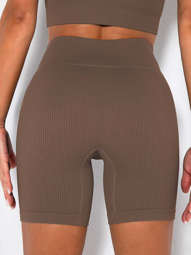 Yoga Shorts Ribbed Seamless Workout High Waist Athletic Leggings Suitable for Yoga Fitness, Workout Shorts Yoga Seamless Ribbed High Waisted Spandex Booty Biker Shorts