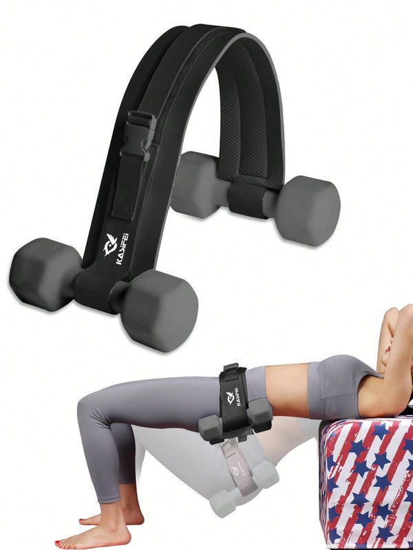Kasifei 1Pc Black 10Cm Widened Hip Thrust Belt with Hip Pad, for Glute Bridge Exercise, Dumbbell/Kettlebell Squat, Lunge and Reverse Squat Gym Accessories, Sport, Gym, Home Exercise, Sport Accessories, Gym Accessories, Crossfit Accessories
