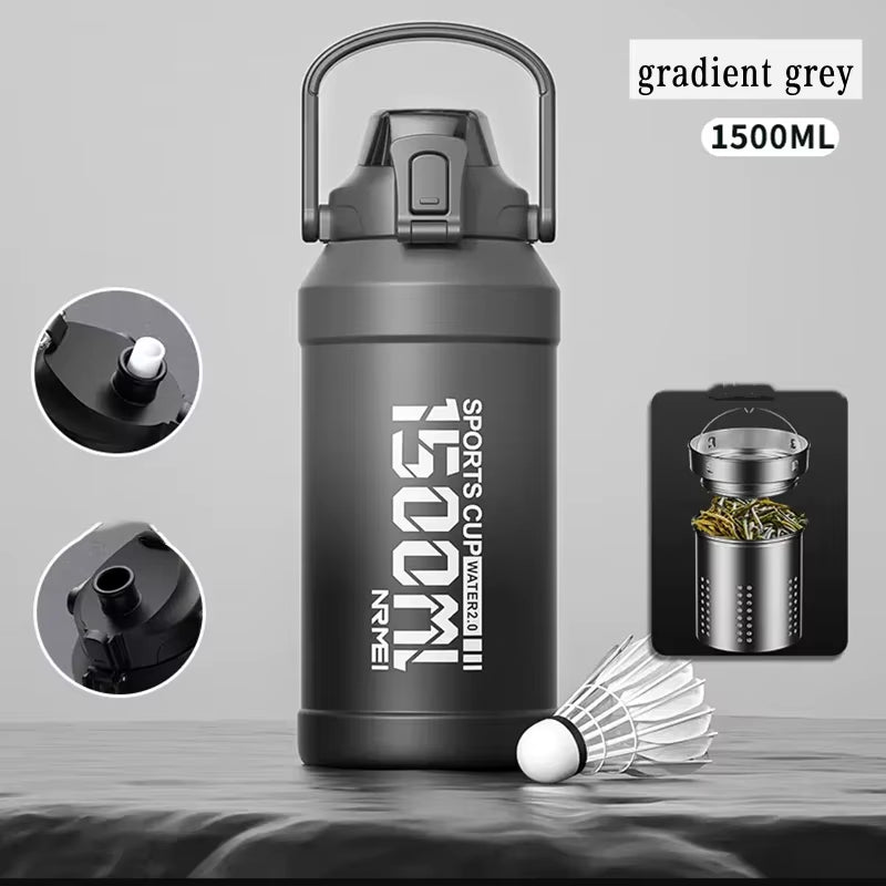 2L Thermal Water Bottle Insulated Mug Vacuum Tea Water Bottle Stainless Steel Coffee Bottle Portable Fitness Water Bottle