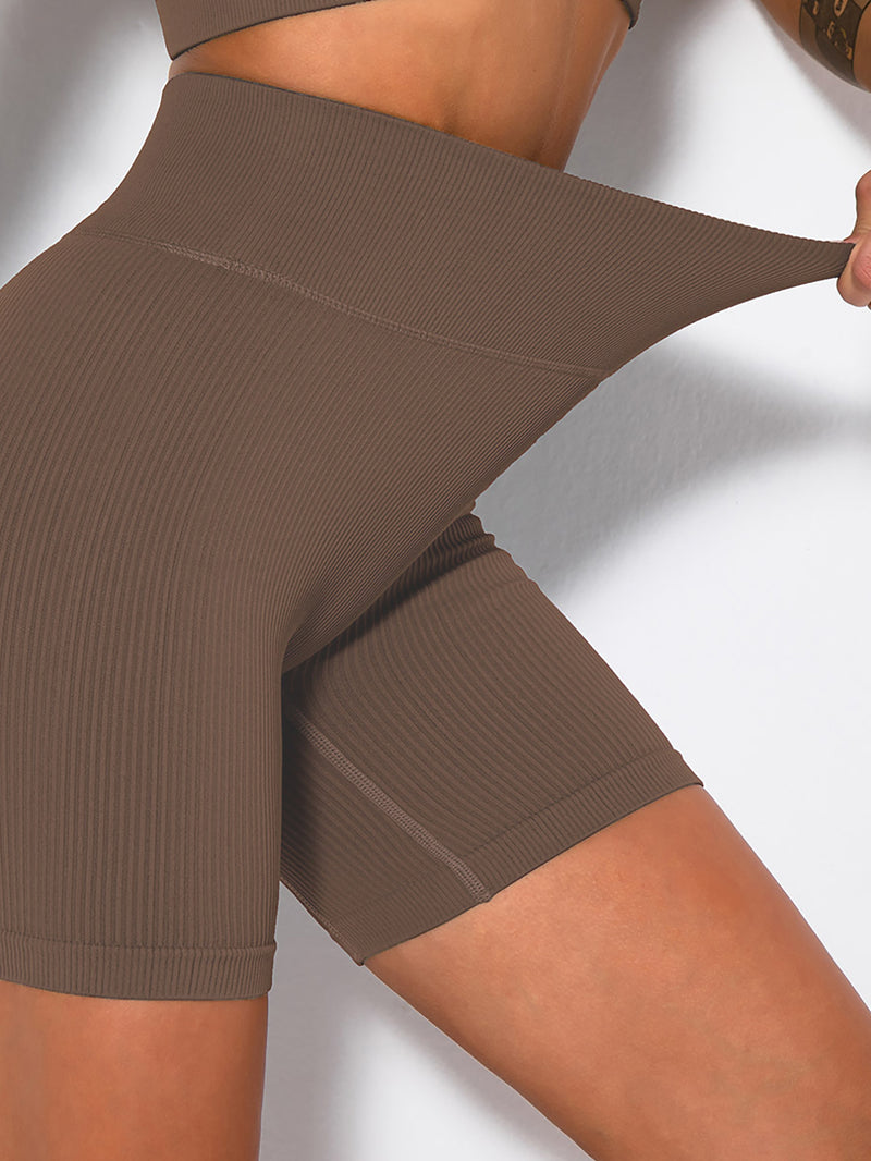 Yoga Shorts Ribbed Seamless Workout High Waist Athletic Leggings Suitable for Yoga Fitness, Workout Shorts Yoga Seamless Ribbed High Waisted Spandex Booty Biker Shorts