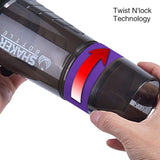 Protein Shaker Bottle - Sports Water Bottle - Non Slip 3 Layer Twist off 3Oz Cups with Pill Tray - Leak Proof Shake Bottle Mixer- Protein Powder 16 Oz Shake Cup with Storage Purple