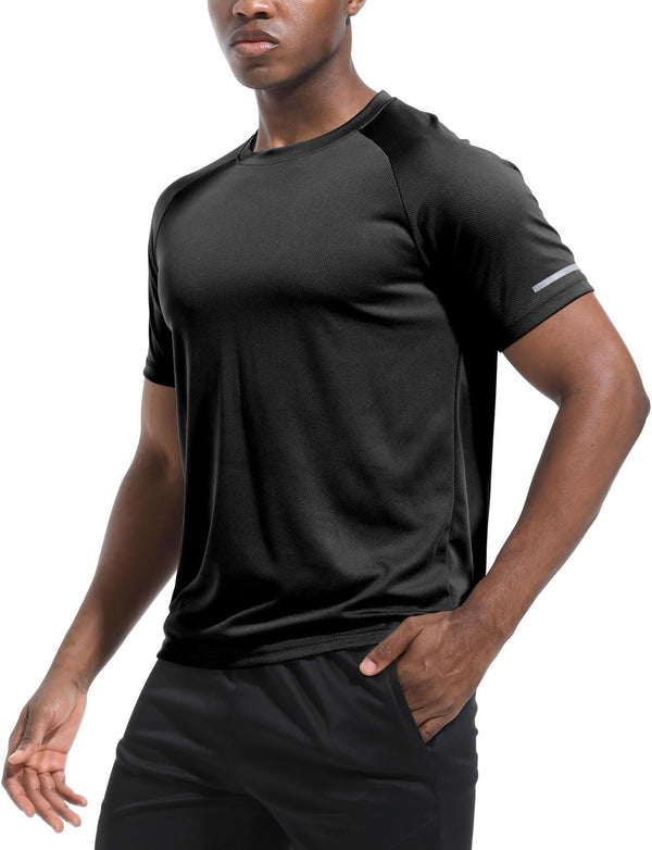 1, 3, 5 or 7 Pack Men'S Workout Running Shirts, Dry Fit Moisture Wicking T-Shirt, Gym Athletic Short Sleeve Tee Shirts