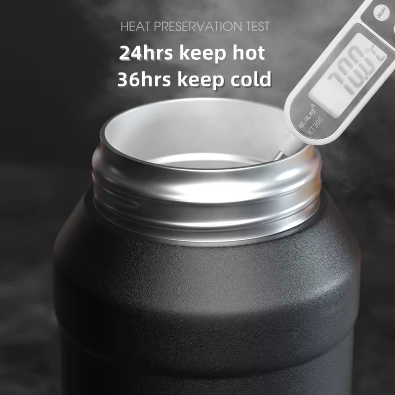 2L Thermal Water Bottle Insulated Mug Vacuum Tea Water Bottle Stainless Steel Coffee Bottle Portable Fitness Water Bottle