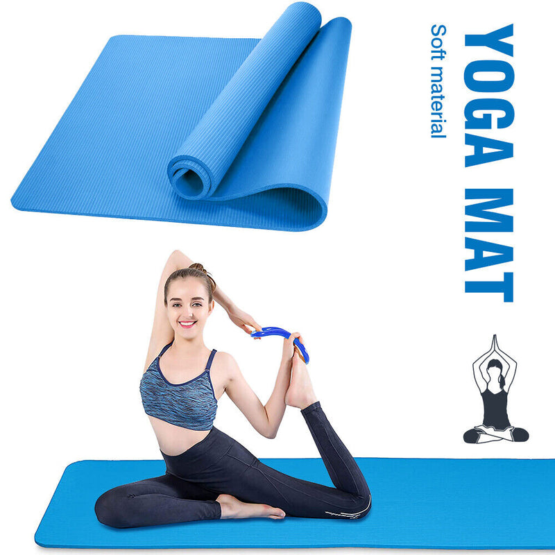Thick Gym Exercise Mat Yoga Mat Pilates Workout Pad Non Slip Home Class Fitness