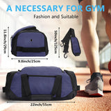 Sports Gym Bag, Travel Duffel Bag with Wet Pocket & Shoes Compartment for Men and Women, Water Risistant Sports Gym Duffel (Medium, Blue)