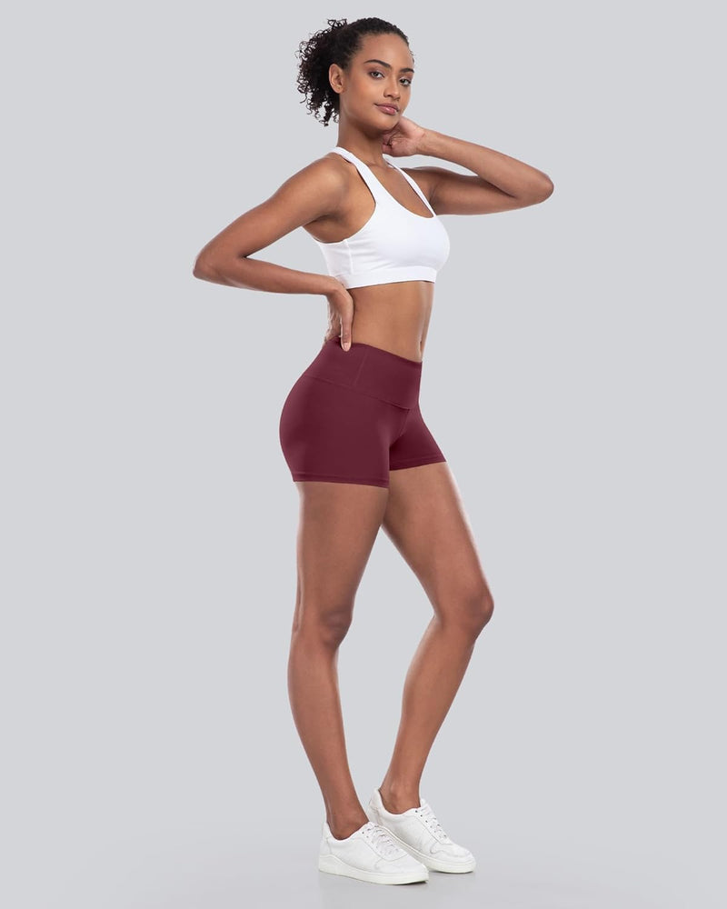 High Waisted Spandex Biker Shorts, Workout Booty Soft Yoga Shorts for Women