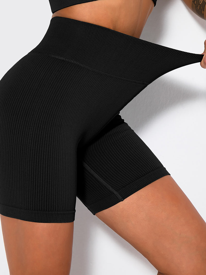 Yoga Shorts Ribbed Seamless Workout High Waist Athletic Leggings Suitable for Yoga Fitness, Workout Shorts Yoga Seamless Ribbed High Waisted Spandex Booty Biker Shorts
