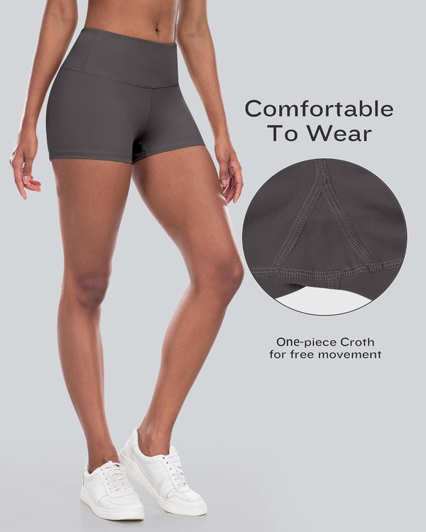High Waisted Spandex Biker Shorts, Workout Booty Soft Yoga Shorts for Women
