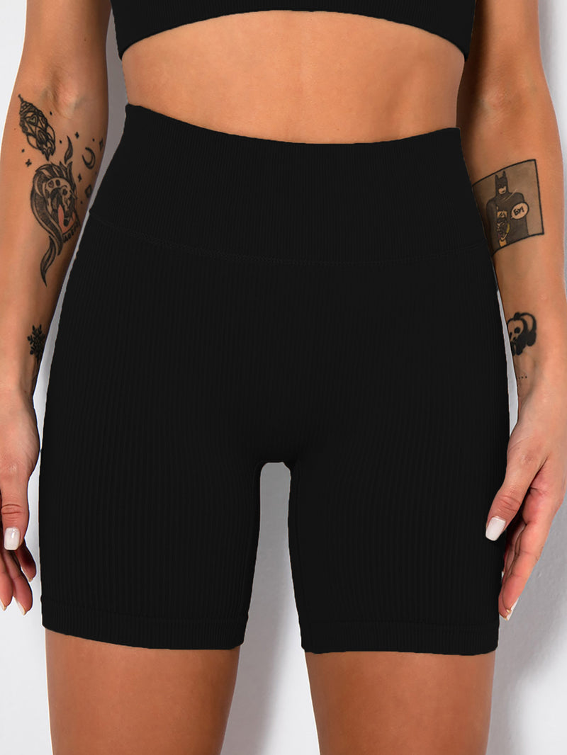 Yoga Shorts Ribbed Seamless Workout High Waist Athletic Leggings Suitable for Yoga Fitness, Workout Shorts Yoga Seamless Ribbed High Waisted Spandex Booty Biker Shorts