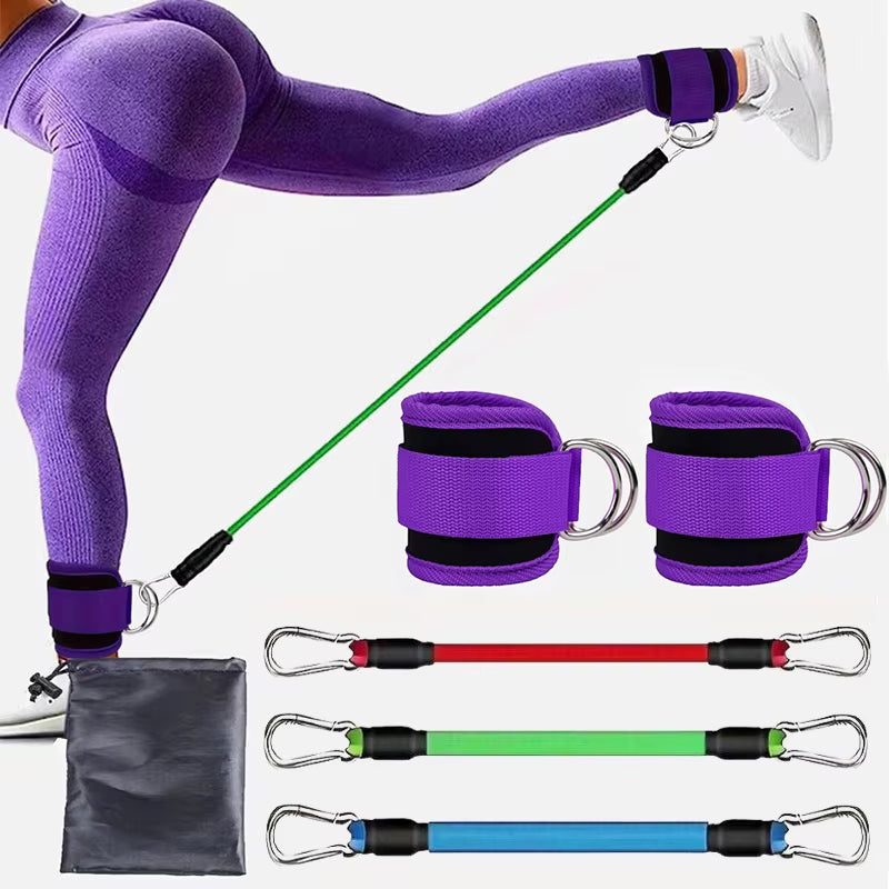 Resistance Band Set Workout Exercise Equipments Ankle Straps Fitness Yoga Elastic Fitness Bands for Home Gym Man and Woman Sport